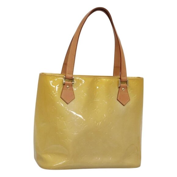LOUIS VUITTON Monogram Vernis Houston Hand Bag Beige M91004 LV Auth ep8871 - Picture 1 of 16